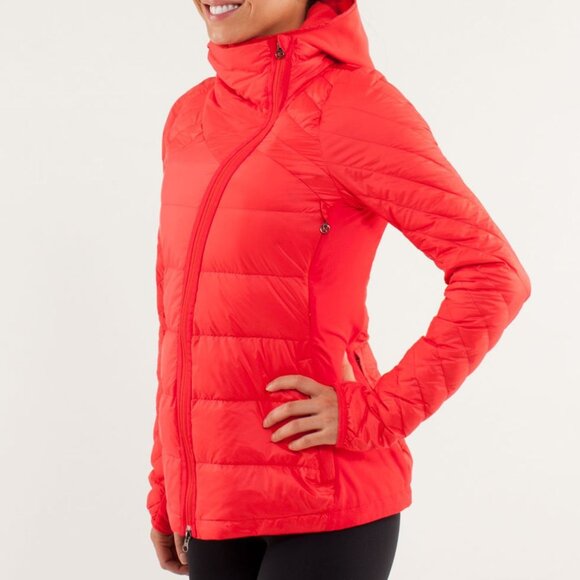 $248 Sz 4 Lululemon Red What the Fluff Puffer Coat Jacket - Picture 1 of 8